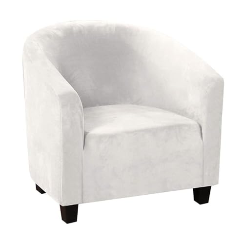 ABZDUNG Sesselbezug Stretch Stuhlhussen Tullsta Sesselüberwürfe Sesselhusse Cabriolet Sesselschoner Clubsesselbezug(Plush Ivory White) von ABZDUNG