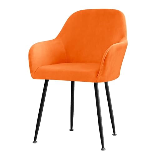 ABZDUNG Skandinavische Stuhlhussen, Samt-Esszimmerstuhlhussen 6er/4er/2er/1er-Set, Stretch-Esszimmerstuhlhussen mit Armlehne und Rückenlehne(Orange,4 pcs) von ABZDUNG