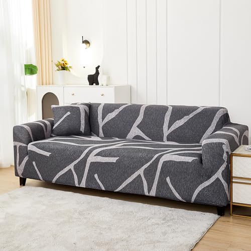 ABZDUNG Sofabezug 1 2 3 4 Sitzer, 3D-Druck Stretch-Sofabezug, Sofabezug mit Armlehnen Superweicher Stoff Universeller Rutschfester Sofabezug(O,4 posti) von ABZDUNG