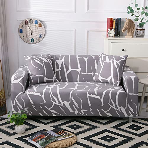 ABZDUNG Sofabezug mit Armlehnen Sofabezug Sofabezug mit Ecke Halbinsel Stretch Sofaschoner(B,190—230 cm) von ABZDUNG