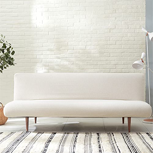 ABZDUNG Sofabezug ohne Armlehnen, 3-Sitzer, Stretch-Schonbezüge, Faltbare Schlafsofa-Bezüge, universeller klick-Klack-Bezug, waschbar, abnehmbar, Anti-Rutsch-Bezug(Bianco,120-145cm) von ABZDUNG