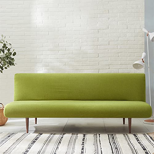 Sofabezug ohne Armlehnen, 3-Sitzer, Stretch-Schonbezüge, Faltbare Schlafsofa-Bezüge, universeller klick-Klack-Bezug, waschbar, abnehmbar, Anti-Rutsch-Bezug(Erba Verde,180-200cm) von ABZDUNG