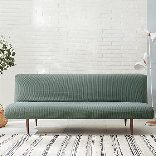 Sofabezug ohne Armlehnen, 3-Sitzer, Stretch-Schonbezüge, Faltbare Schlafsofa-Bezüge, universeller klick-Klack-Bezug, waschbar, abnehmbar, Anti-Rutsch-Bezug(Verde Chiaro,180-200cm) von ABZDUNG