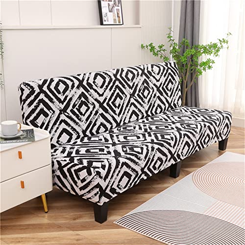 Sofabezug ohne Armlehnen, 3-Sitzer, Stretch-Schonbezüge, Faltbare Schlafsofa-Bezüge, universeller klick-Klack-Bezug, waschbar, abnehmbar, Anti-Rutsch-Bezug(X,120-150cm) von ABZDUNG