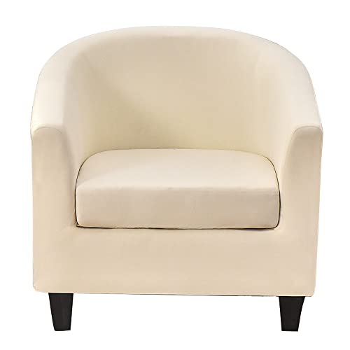 ABZDUNG Stretch Chesterfield 1-Sitzer Sesselbezug Cocktailsesselbezug 2-teilig Chesterfield Sessel Schonbezug Universal Sesselbezug Armeegrün(Beige) von ABZDUNG