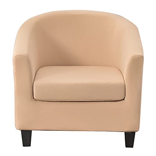ABZDUNG Stretch Chesterfield 1-Sitzer Sesselbezug Cocktailsesselbezug 2-teilig Chesterfield Sessel Schonbezug Universal Sesselbezug Armeegrün(Beige B) von ABZDUNG