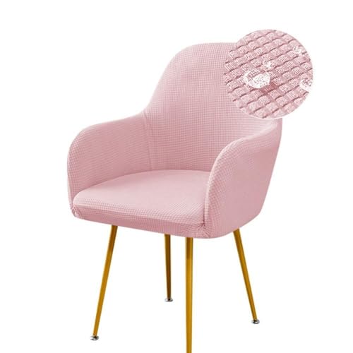 Stretch-Esszimmerstuhlbezüge, wasserdicht, Jacquard, Stuhlhussen mit gebogener Rückenlehne und Armlehne, Abnehmbarer und waschbarer Bezug for Schminktisch, Party, Hotel(Pink,2 PCS) von ABZDUNG