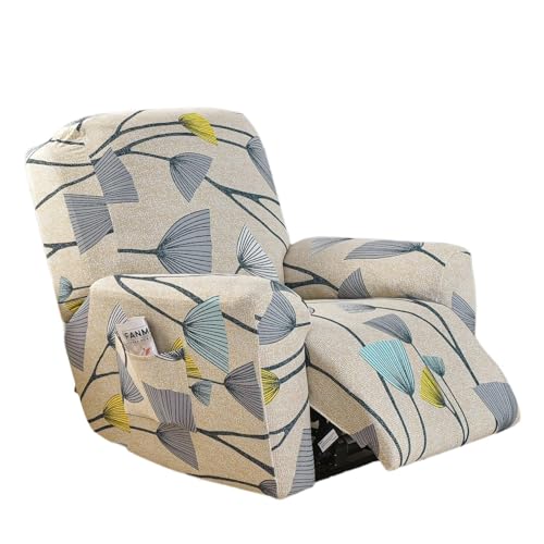 ABZDUNG Stretch Sesselbezug Sessel Schonbezug, 4 Teiliger Relaxsesselbezug, Kompletter Relaxsessel Sitzbezug mit Taschen(F) von ABZDUNG