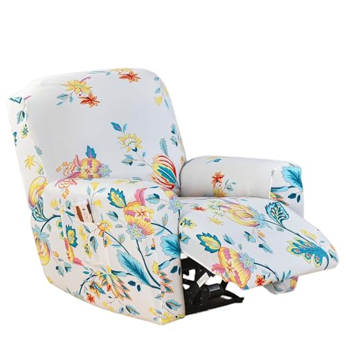 ABZDUNG Stretch Sesselbezug Sessel Schonbezug, 4 Teiliger Relaxsesselbezug, Kompletter Relaxsessel Sitzbezug mit Taschen(G) von ABZDUNG