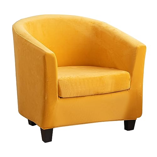 ABZDUNG Stretch-Sesselhussen for Chesterfield-Sessel, 1-Sitzer, Samt, Tüll, Stuhlhussen, 2-teilig, Cocktail-Club-Sesselbezug, Braun(Blu Navy) von ABZDUNG