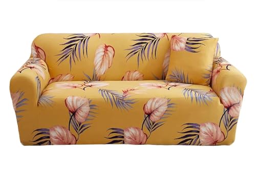 ABZDUNG Stretch-Sofabezug, 1-Sitzer-Sofa-Schonbezug mit Armlehnen, mit 2 Kissenbezügen, modernes Muster, Sofabezug, universeller, Rutschfester, waschbarer Sofaschoner(C,2 Posti+Copricuscini*2) von ABZDUNG