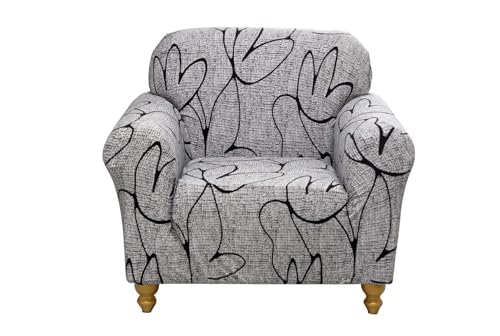 ABZDUNG Stretch-Sofabezug, 1-Sitzer-Sofa-Schonbezug mit Armlehnen, mit 2 Kissenbezügen, modernes Muster, Sofabezug, universeller, Rutschfester, waschbarer Sofaschoner(N,1 Posto+Copricuscini*2) von ABZDUNG
