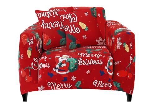 ABZDUNG Stretch-Sofabezug, 1-Sitzer-Sofa-Schonbezug mit Armlehnen, mit 2 Kissenbezügen, modernes Muster, Sofabezug, universeller, Rutschfester, waschbarer Sofaschoner(Y,1 Posto+Copricuscini*2) von ABZDUNG
