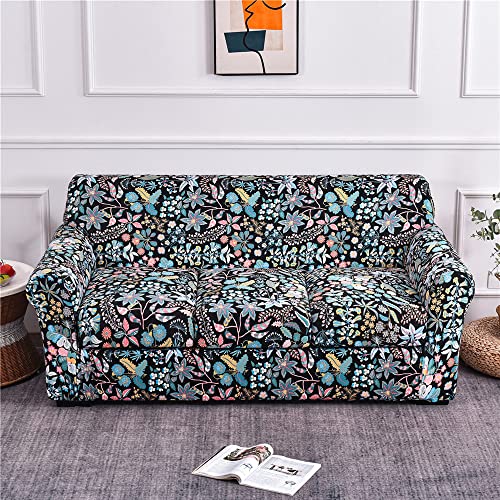 ABZDUNG Stretch-Sofabezug for 1-Sitzer mit Armlehnen, Sofa-Schonbezug mit separaten Kissen, universelle Elegante Sofabezüge mit Blumen-Sofabezug(B,3 Posti) von ABZDUNG
