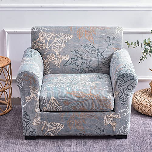 ABZDUNG Stretch-Sofabezug for 1-Sitzer mit Armlehnen, Sofa-Schonbezug mit separaten Kissen, universelle Elegante Sofabezüge mit Blumen-Sofabezug(J,1 Posti) von ABZDUNG