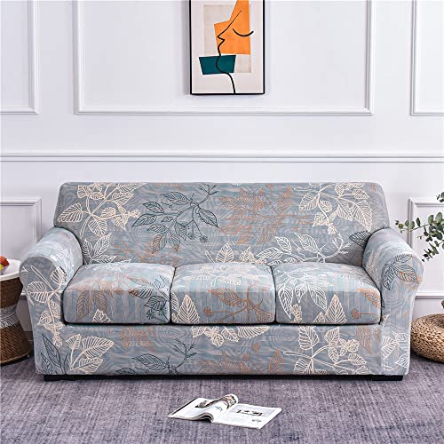 ABZDUNG Stretch-Sofabezug for 1-Sitzer mit Armlehnen, Sofa-Schonbezug mit separaten Kissen, universelle Elegante Sofabezüge mit Blumen-Sofabezug(J,3 Posti) von ABZDUNG