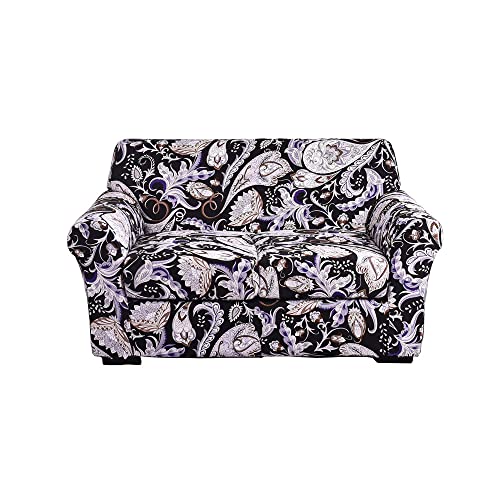 ABZDUNG Stretch-Sofabezug for 1-Sitzer mit Armlehnen, Sofa-Schonbezug mit separaten Kissen, universelle Elegante Sofabezüge mit Blumen-Sofabezug(K,2 Posti) von ABZDUNG