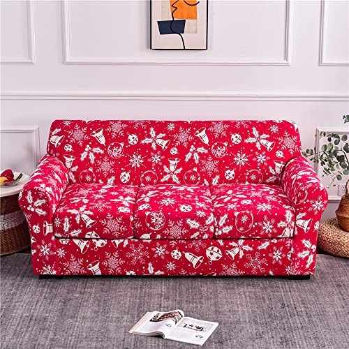 ABZDUNG Stretch-Sofabezug for 1-Sitzer mit Armlehnen, Sofa-Schonbezug mit separaten Kissen, universelle Elegante Sofabezüge mit Blumen-Sofabezug(Large,3 Posti) von ABZDUNG