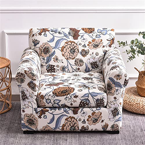 ABZDUNG Stretch-Sofabezug for 1-Sitzer mit Armlehnen, Sofa-Schonbezug mit separaten Kissen, universelle Elegante Sofabezüge mit Blumen-Sofabezug(Z,1 Posti) von ABZDUNG