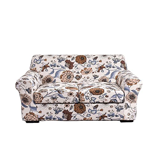 ABZDUNG Stretch-Sofabezug for 1-Sitzer mit Armlehnen, Sofa-Schonbezug mit separaten Kissen, universelle Elegante Sofabezüge mit Blumen-Sofabezug(Z,2 Posti) von ABZDUNG