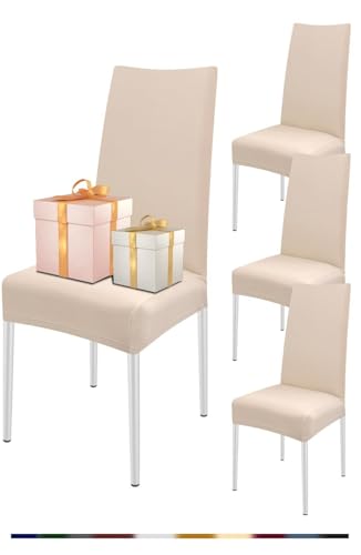 ABZDUNG Stretch-Stuhlhussen mit Rückenlehne, 2 Stück, Spandex-Esszimmerstuhlbezug, universeller Küchenstuhl-Schonbezug, waschbar, Heimdekoration, Küche(Fiocchi Di Neve,4pcs) von ABZDUNG
