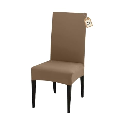ABZDUNG Stretch-Stuhlhussen mit Rückenlehne, 2 Stück, Spandex-Esszimmerstuhlbezug, universeller Küchenstuhl-Schonbezug, waschbar, Heimdekoration, Küche(Marrone Rossastro,2pcs) von ABZDUNG