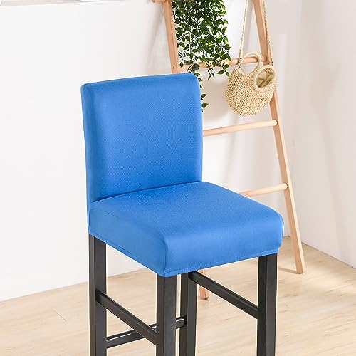 ABZDUNG Stuhlbezüge mit kurzer Rückenlehne, Barstuhlbezüge, Hockerbezüge mit niedriger Rückenlehne(Blu,2 pezzi) von ABZDUNG