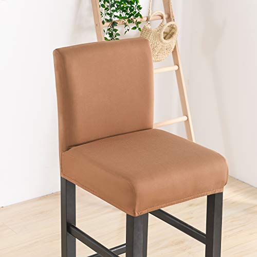ABZDUNG Stuhlbezug mit kurzer Rückenlehne, Barstuhlbezug, Hockerbezug mit niedriger Rückenlehne(Khaki,2 pezzi) von ABZDUNG