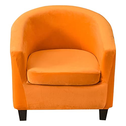 ABZDUNG Stuhlhussen Clubsessel Sitzbezüge 2 Stück 1er Stuhlhusse Chesterfield Stuhlhusse 1er Cocktailsessel Barstuhlhussen Tullsta Weiß(Arancia A) von ABZDUNG