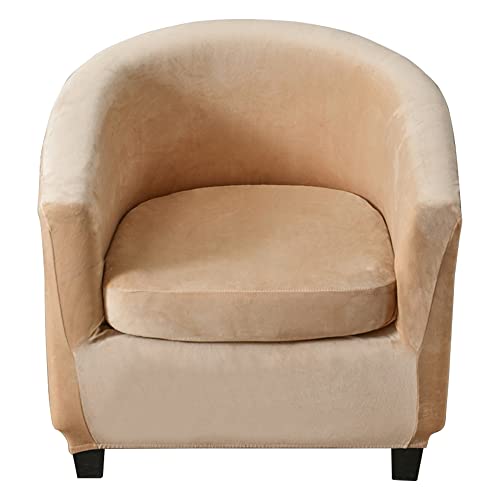 ABZDUNG Stuhlhussen Clubsessel Sitzbezüge 2 Stück 1er Stuhlhusse Chesterfield Stuhlhusse 1er Cocktailsessel Barstuhlhussen Tullsta Weiß(Beige B) von ABZDUNG