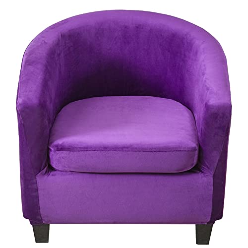 ABZDUNG Stuhlhussen Clubsessel Sitzbezüge 2 Stück 1er Stuhlhusse Chesterfield Stuhlhusse 1er Cocktailsessel Barstuhlhussen Tullsta Weiß(Lilla A) von ABZDUNG