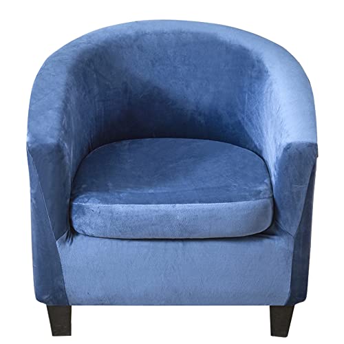 ABZDUNG Stuhlhussen Clubsessel Sitzbezüge 2 Stück 1er Stuhlhusse Chesterfield Stuhlhusse 1er Cocktailsessel Barstuhlhussen Tullsta Weiß(Marine B) von ABZDUNG