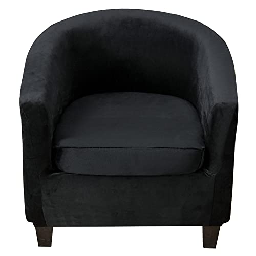 ABZDUNG Stuhlhussen Clubsessel Sitzbezüge 2 Stück 1er Stuhlhusse Chesterfield Stuhlhusse 1er Cocktailsessel Barstuhlhussen Tullsta Weiß(Nero A) von ABZDUNG