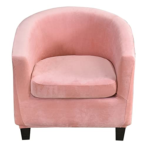 ABZDUNG Stuhlhussen Clubsessel Sitzbezüge 2 Stück 1er Stuhlhusse Chesterfield Stuhlhusse 1er Cocktailsessel Barstuhlhussen Tullsta Weiß(Rosa Nudo B) von ABZDUNG