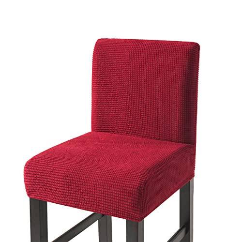 ABZDUNG Stuhlhussen for Hocker, Stretch, Barstuhlhussen, Stretch, niedrige Rückenlehne, Esszimmerstuhlhussen(Vino Rosso,2 pezzi) von ABZDUNG