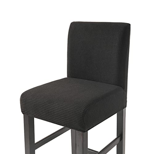 ABZDUNG Stuhlhussen for Hocker, Stretch, Schonbezüge for Barstühle, Stretch, niedrige Rückenlehne, Esszimmerstuhlbezüge, 4 Stück(Nero,4 pezzi) von ABZDUNG