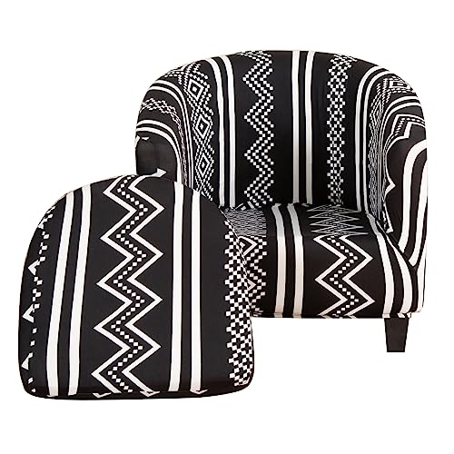 ABZDUNG Tullsta Cabriolet Armlehnenbezüge Chesterfield Sessel Schonbezug 2-teilig Stretch Sesselbezug(Bianco Nero) von ABZDUNG