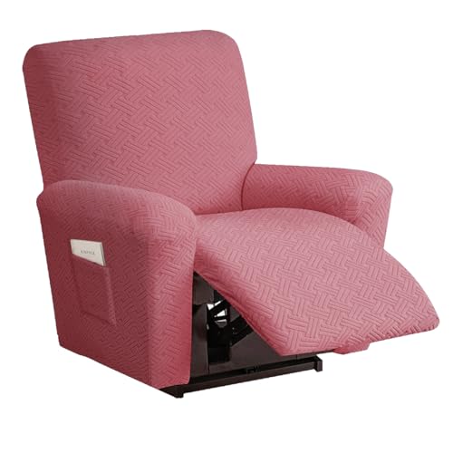ABZDUNG Universal-Stretch-Liegesesselbezug for 1-Sitzer, 4-Sitzer-Liegesesselbezug mit Taschen, Abnehmbarer und waschbarer Rutschfester Liegesesselbezug(Pink,1 seat) von ABZDUNG