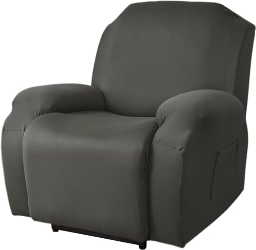 ABZDUNG Universalbezug for elektrische Liegestühle, Stretch-Einzelsitzer-Stuhlbezug mit Taschen, abnehmbare und waschbare Liegestuhlbezüge(Antracite,1 Posto) von ABZDUNG