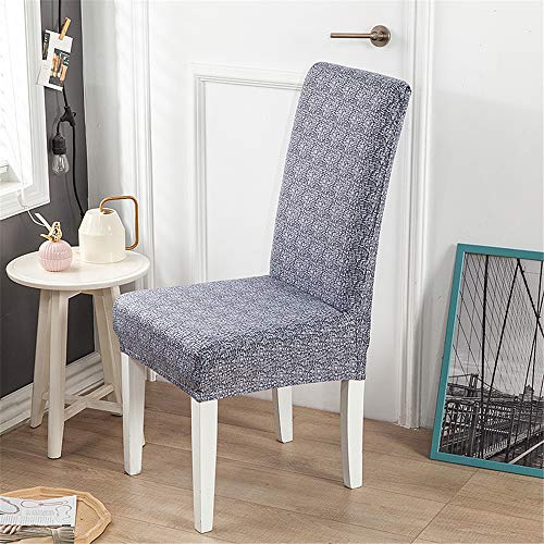 Stuhlbezug aus Spandex-Stretch mit Rückenlehne, moderner Stuhlbezug in Volltonfarbe, waschbar und abnehmbar, Dekor for Esszimmer, Hotel, Bankettparty(Grigio,6 Pezzi) von ABZDUNG