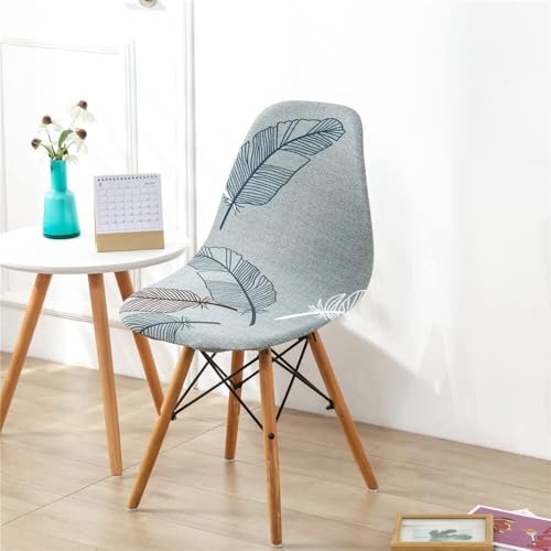 Stuhlhussen for Esszimmerstühle im skandinavischen Stil, Blumendruck, dehnbar, universell, Stuhlhussen for Schalenstühle im nordischen Stil, Bezüge for Beistellstühle ohne Armlehnen for Küche, Schlafz von ABZDUNG