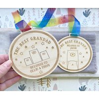 Beste Großeltern - Personalisierte Holzmedaille Für Grandad Grandad Bär Und Babybär, Geschenke Ihn, Geburtstagsgeschenke Oma von ABeautifulSignShop