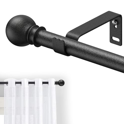 Vorhangstangen für Fenster,16mm dekorative Vorhangstange 78-370cm,Mattschwarze Spleißfenster-Vorhangstangen mit Halterungen,Vorhangstangen für Schlafzimmer,Wohnzimmer,Terrasse,Küche Vorhangstangen für Fenster,16mm dekorative Vorhangstange 78-370cm,Mattschwarze Spleißfenster-Vorhangstangen mit Halterungen,Vorhangstangen für Schlafzimmer,Wohnzimmer,Terrasse,Küche von ABtool