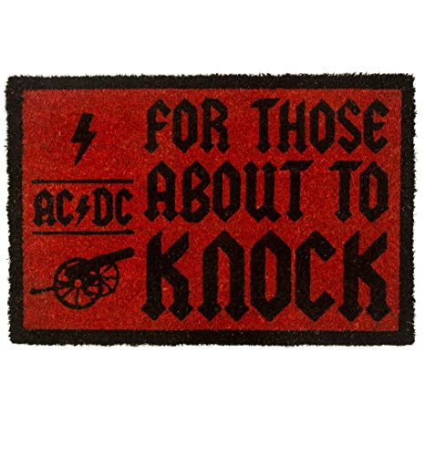 AC/DC Fußmatte „for Those About to Knock“, Kokosfaser, Mehrfarbig, 40 x 60 cm von Import