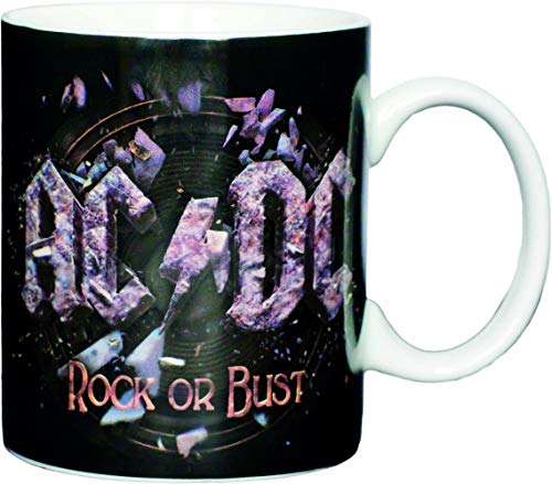 AC/DC Kaffeetasse Rock oder Bust, Porzellan, schwarz, 8 cm von AC/DC