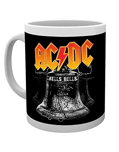 AC/DC Tasse Hells Bells weiß, bedruckt, aus Keramik, Fassungsvermögen ca. 320 ml., in Geschenkkarton. von GB eye