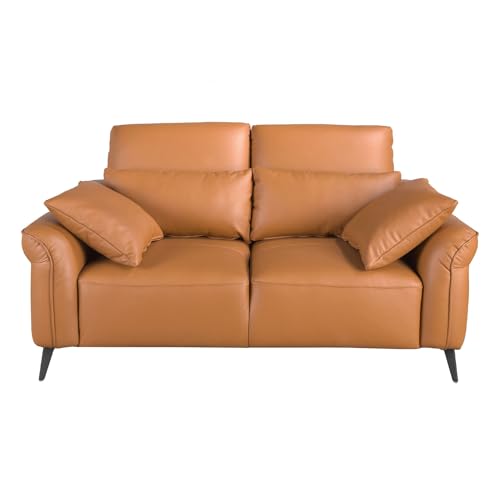 Angel CERDÁ – 2-Sitzer-Sofa mit Verstellbaren Kopfstützen – Modernes Design – 170 x 107 x 105 cm – Rindslederbezug mit Edelstahlbeinen von AC ANGEL CERDÁ