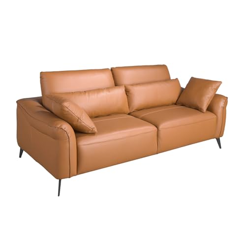 Angel CERDÁ – 3-Sitzer-Sofa mit Verstellbaren Kopfstützen – Modernes und Elegantes Design – 209 x 107 x 105 cm – Rindslederbezug und Beine aus Schwarzem Epoxid-Edelstahl Angel CERDÁ – 3-Sitzer-Sofa mit Verstellbaren Kopfstützen – Modernes und Elegantes Design – 209 x 107 x 105 cm – Rindslederbezug und Beine aus Schwarzem Epoxid-Edelstahl von AC ANGEL CERDÁ