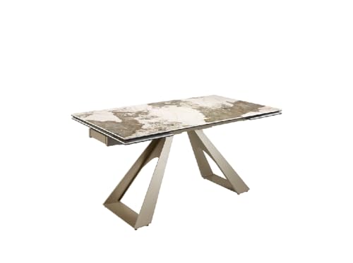Ángel Cerda Esstisch, ausziehbar, rechteckig, Esstisch, 2 ausziehbare 40 cm ausziehbare Tische, Porzellanmarmor, 160-240 x 90 x 76 cm, Edelstahlbeine, geeignet für 10 Personen Ángel Cerda Esstisch, ausziehbar, rechteckig, Esstisch, 2 ausziehbare 40 cm ausziehbare Tische, Porzellanmarmor, 160-240 x 90 x 76 cm, Edelstahlbeine, geeignet für 10 Personen von AC ANGEL CERDÁ