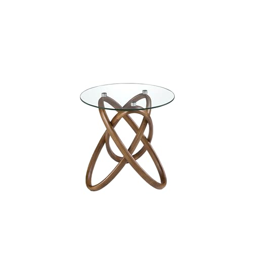 Ángel Cerdá - Runder Ecktisch aus gehärtetem Glas und Nussbaumholz - Moderner und eleganter Wohnzimmerecktisch - Vielseitiger Beistelltisch für das Wohnzimmer - 55 x 50 cm Ángel Cerdá - Runder Ecktisch aus gehärtetem Glas und Nussbaumholz - Moderner und eleganter Wohnzimmerecktisch - Vielseitiger Beistelltisch für das Wohnzimmer - 55 x 50 cm von AC ANGEL CERDÁ